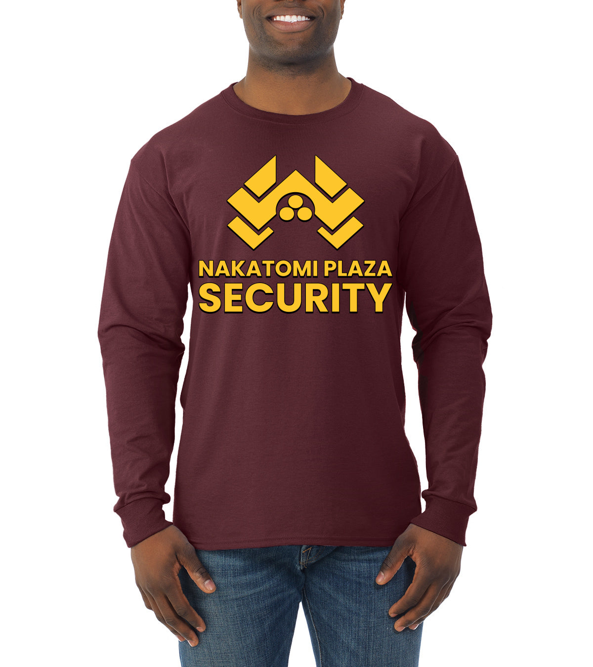 Nakatomi Plaza Security Movie Ugly Christmas Sweater, Christmas Gifts, Funny Xmas Gift Idea, Mens Long Sleeve Shirt