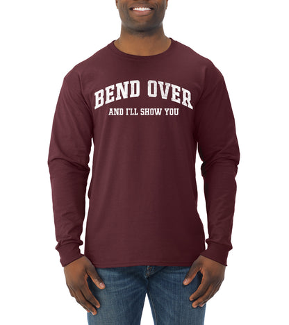 Vintage Movie Quote Bend Over And I'll Show You, Christmas Gifts, Funny Xmas Gift Idea, Ugly Christmas Sweater Mens Long Sleeve Shirt