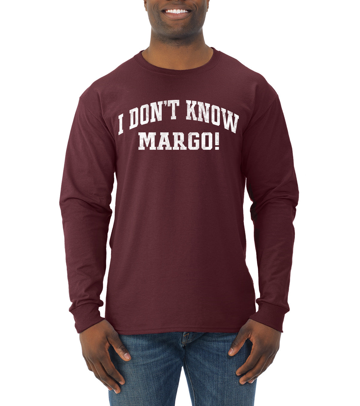 Vintage Movie Quote I Don't Know Margo!, Christmas Gifts, Funny Xmas Gift Idea, Ugly Christmas Sweater Mens Long Sleeve Shirt