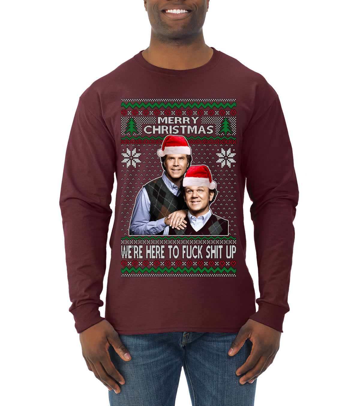 New Step Brothers Funny Movie Funny Movie, Christmas Gifts, Funny Xmas Gift Idea, Ugly Christmas Sweater Mens Long Sleeve Shirt
