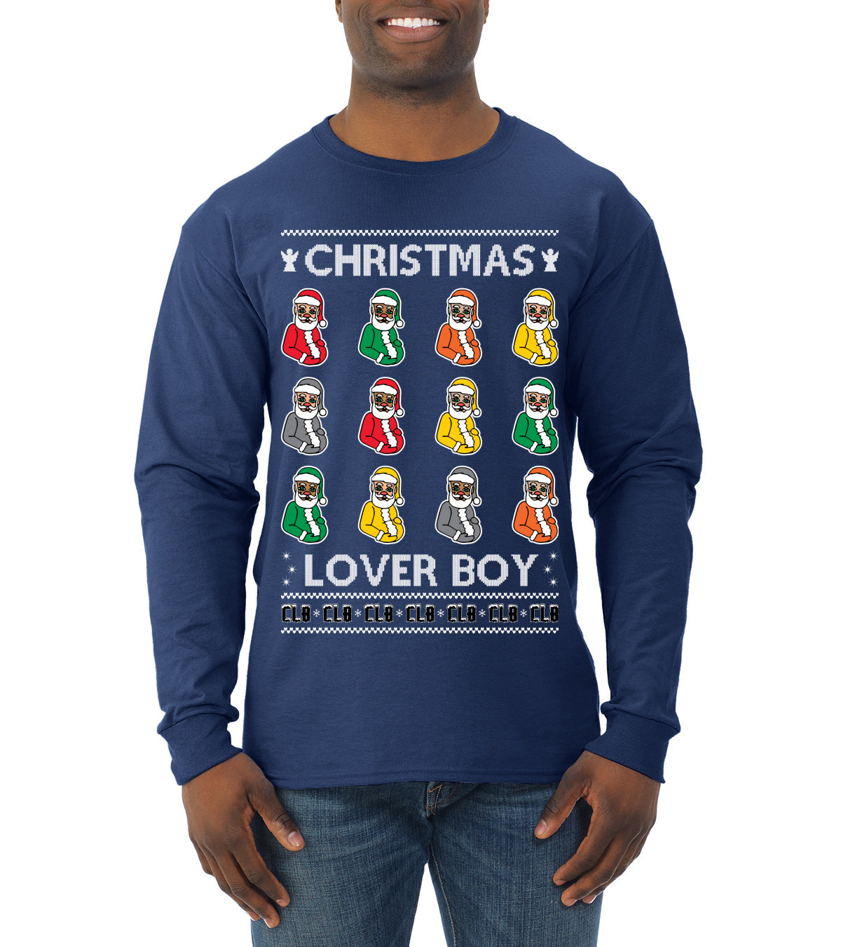 Christmas Lover Boy Funny Santa Rapper, Christmas Gifts, Funny Xmas Gift Idea, Ugly Christmas Sweater Mens Long Sleeve Shirt