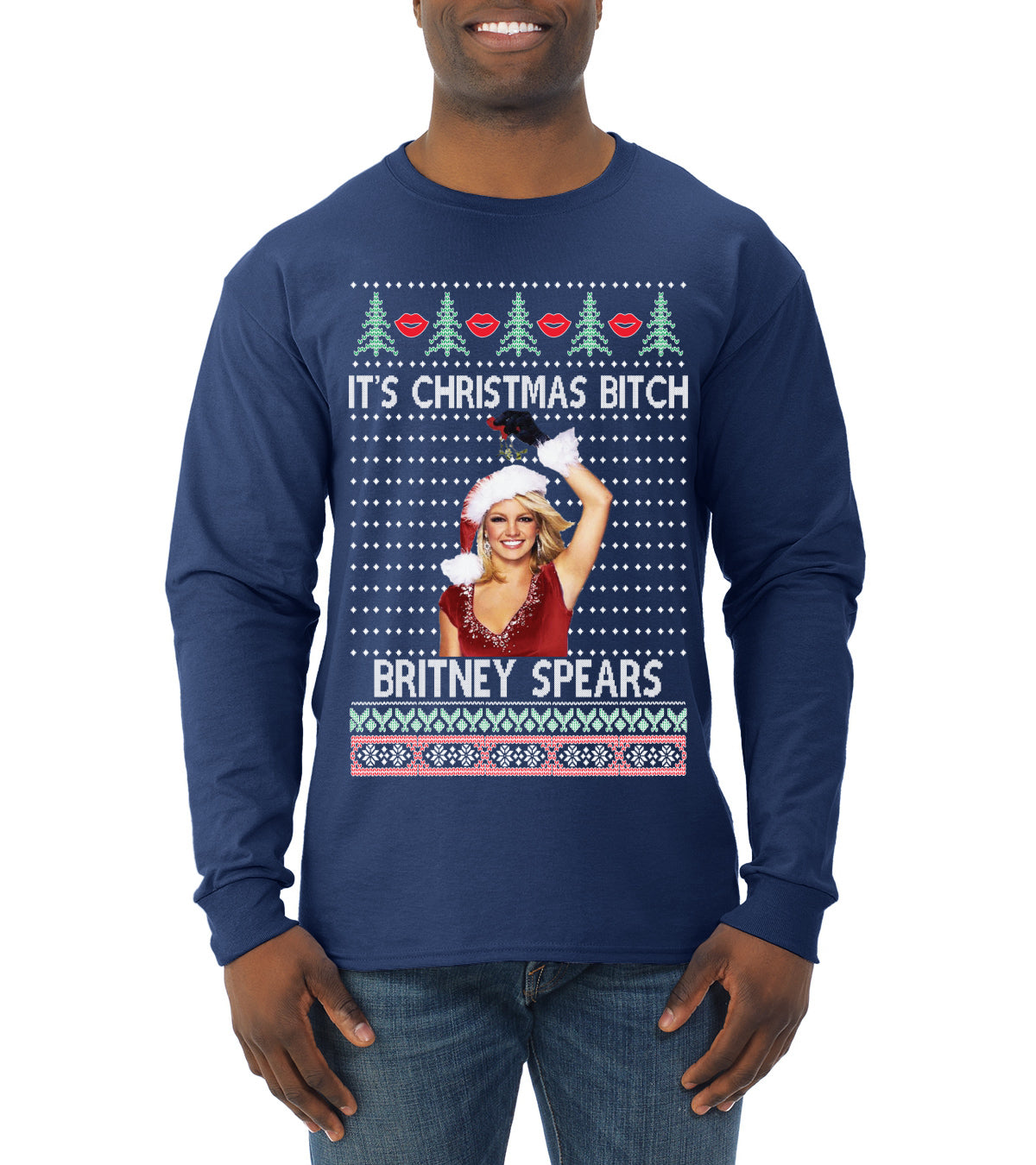 It's Christmas Bitch Britney, Christmas Gifts, Funny Xmas Gift Idea, Ugly Christmas  Mens Long Sleeve Shirt