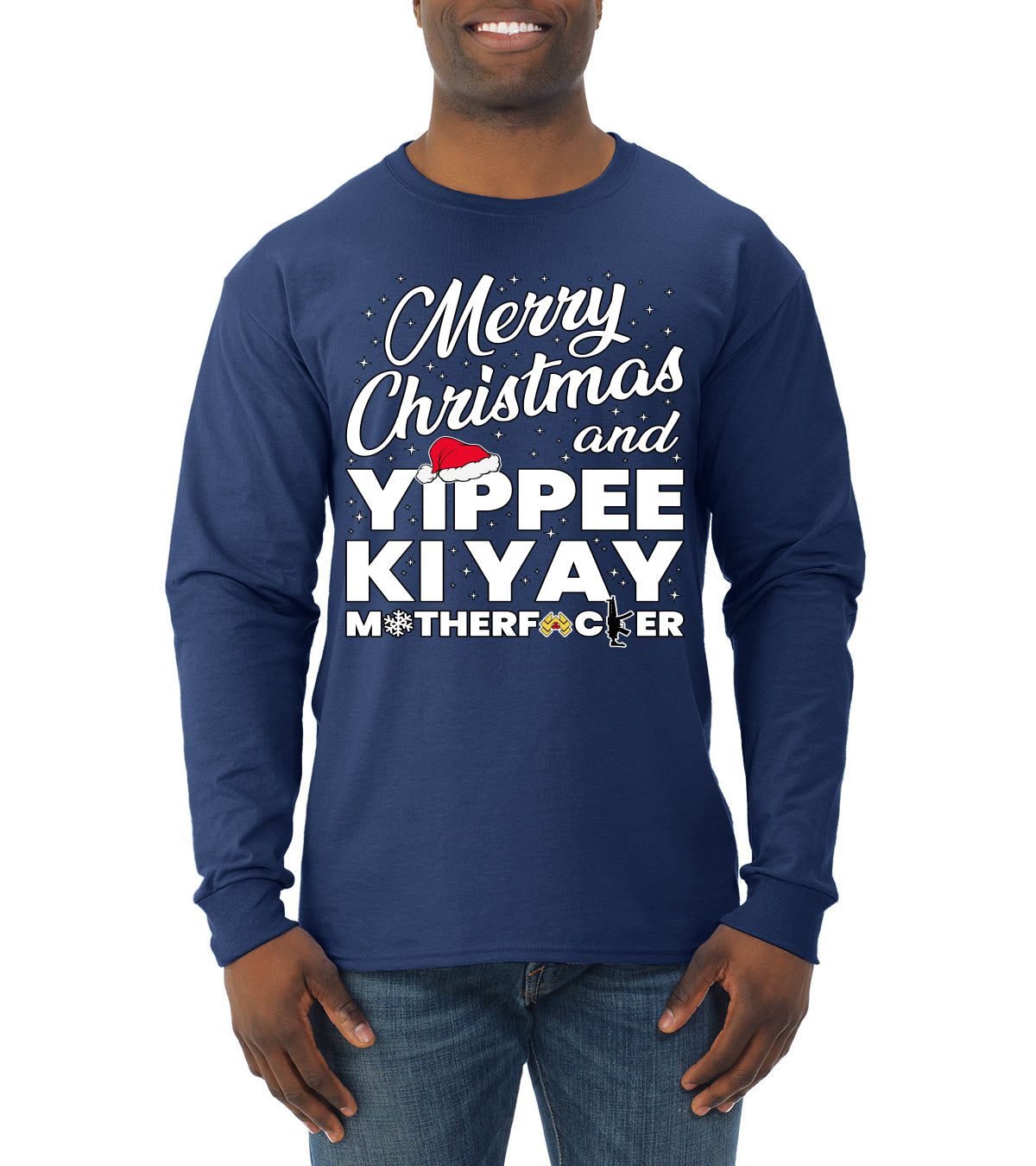 Merry Christmas and Yippee Ki Yay MOFO Ugly Christmas Sweater, Christmas Gifts, Funny Xmas Gift Idea, Mens Long Sleeve Shirt