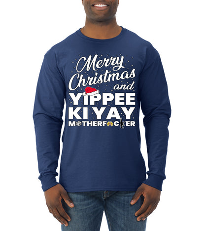 Merry Christmas and Yippee Ki Yay MOFO Ugly Christmas Sweater, Christmas Gifts, Funny Xmas Gift Idea, Mens Long Sleeve Shirt