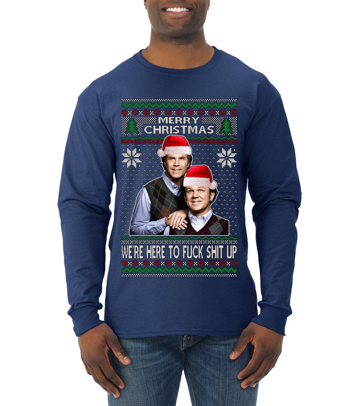 New Step Brothers Funny Movie Funny Movie, Christmas Gifts, Funny Xmas Gift Idea, Ugly Christmas Sweater Mens Long Sleeve Shirt