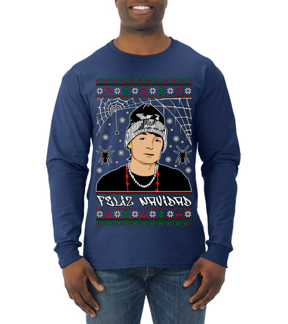 Peso Feliz Navidad Pluma, Feliz Navidad,  Christmas Gifts, Funny Xmas Gift Idea, Ugly Christmas Sweater Mens Long Sleeve Shirt