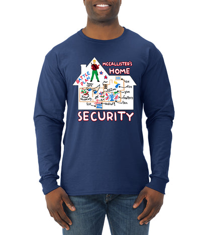 Battle Plans Alone McCallister's Home Security , Christmas Gifts, Funny Xmas Gift Idea, Ugly Christmas Sweater Mens Long Sleeve Shirt