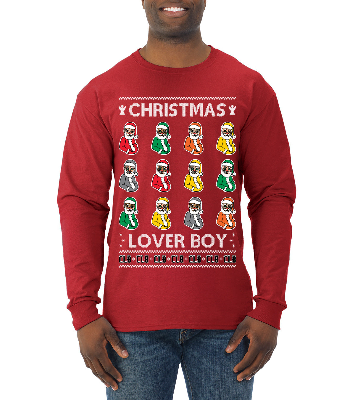 Christmas Lover Boy Funny Santa Rapper, Christmas Gifts, Funny Xmas Gift Idea, Ugly Christmas Sweater Mens Long Sleeve Shirt