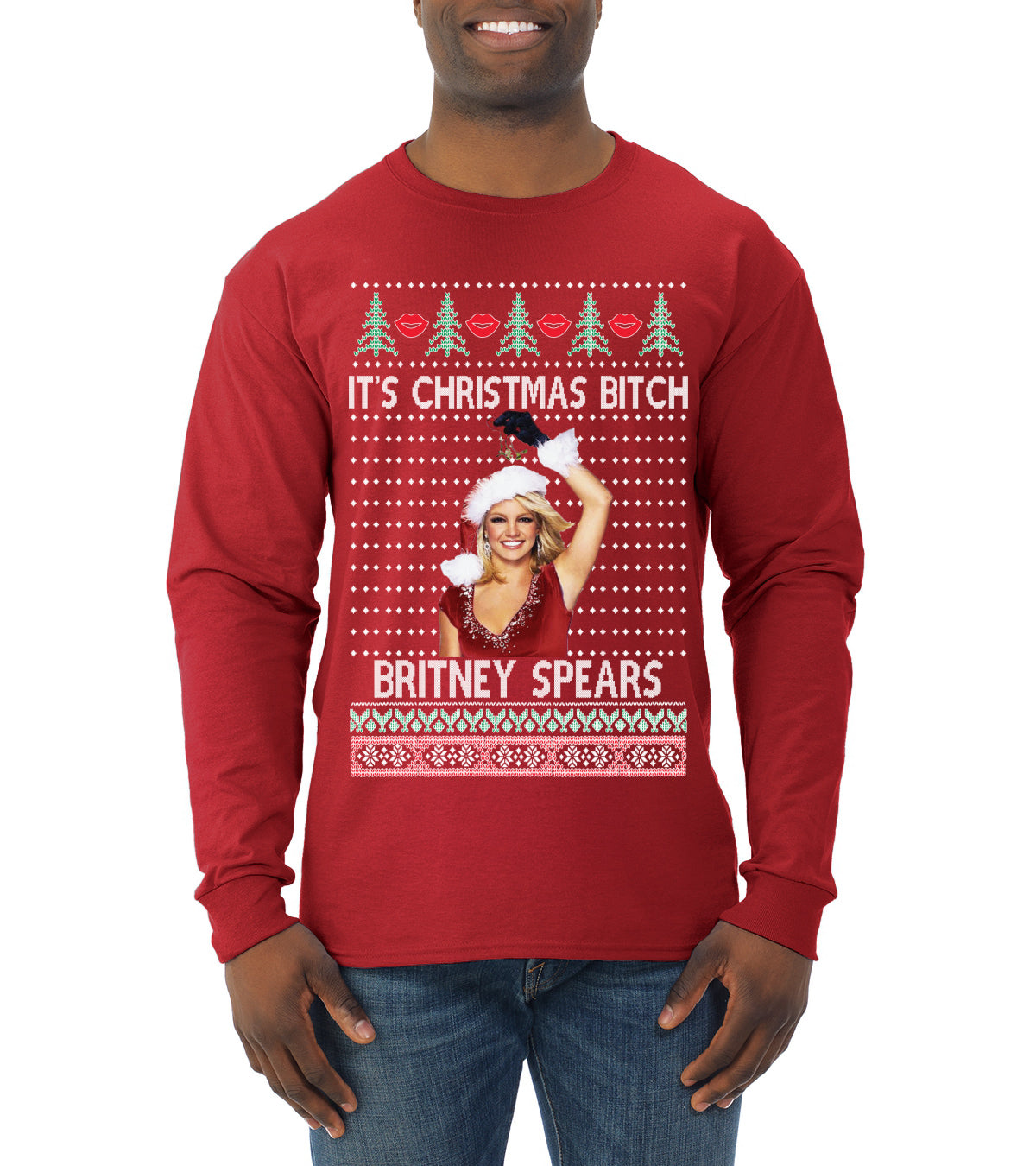 It's Christmas Bitch Britney, Christmas Gifts, Funny Xmas Gift Idea, Ugly Christmas  Mens Long Sleeve Shirt
