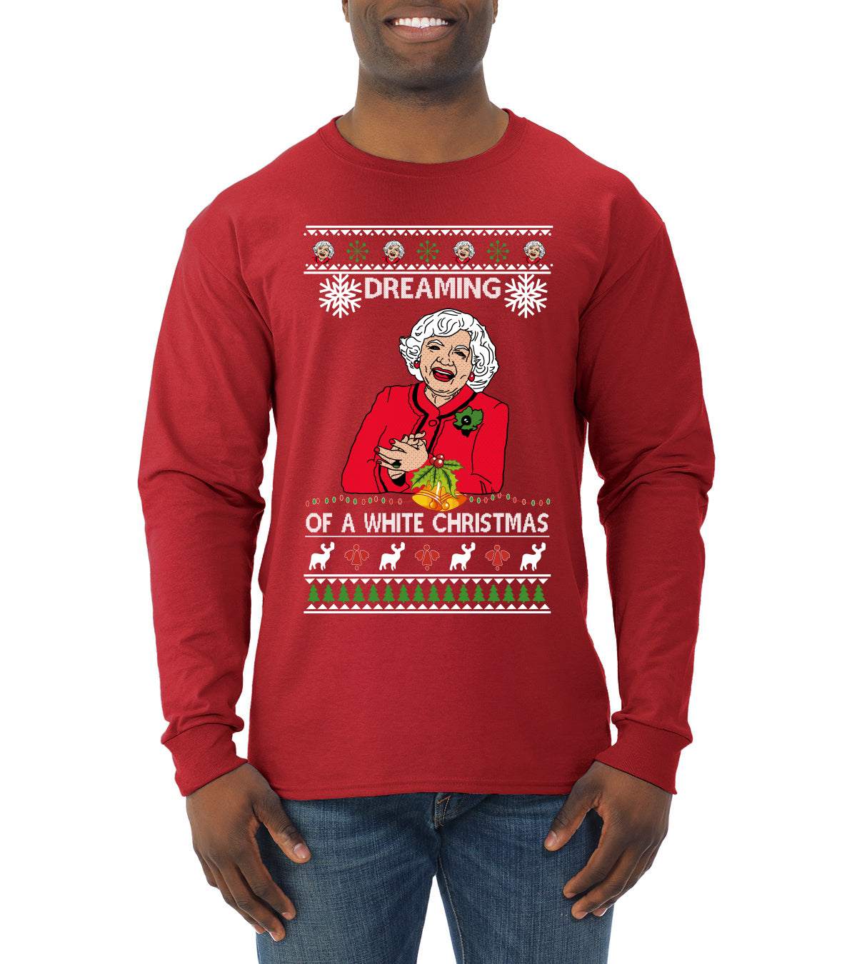Betty I'm Dreaming of a White Christmas, Christmas Gifts, Funny Xmas Gift Idea, Ugly Christmas Sweater Mens Long Sleeve Shirt
