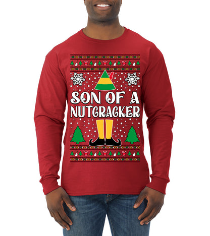 Son Of A Nutcracker Christmas Movie Quote, Christmas Gifts, Funny Xmas Gift Idea, Ugly Christmas Sweater Mens Long Sleeve Shirt