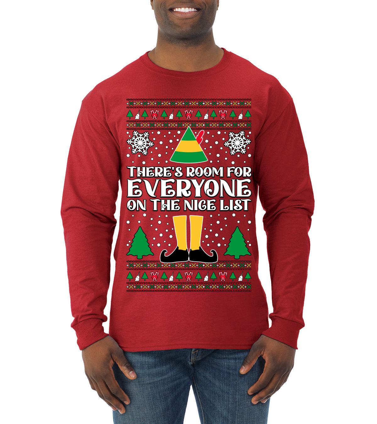 Room For Everyone On The Nice List Christmas Movie Quote, Christmas Gifts, Funny Xmas Gift Idea, Ugly Christmas Sweater Mens Long Sleeve Shirt