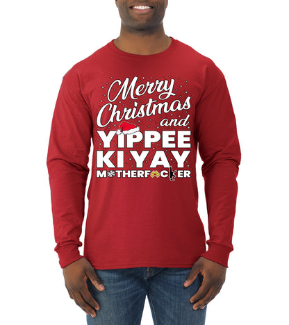 Merry Christmas and Yippee Ki Yay MOFO Ugly Christmas Sweater, Christmas Gifts, Funny Xmas Gift Idea, Mens Long Sleeve Shirt