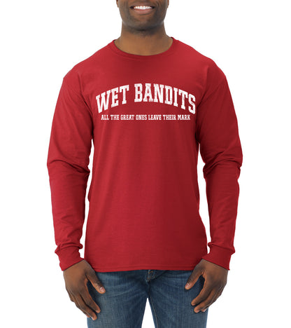 Vintage Movie Quote Wet Bandits Leave They're Mark, Christmas Gifts, Funny Xmas Gift Idea, Ugly Christmas Sweater Mens Long Sleeve Shirt