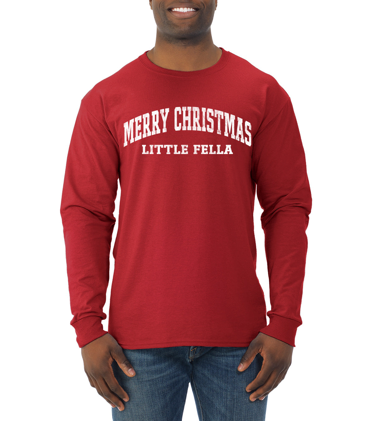 Vintage Movie Quote Merry Christmas Little Fella, Christmas Gifts, Funny Xmas Gift Idea, Ugly Christmas Sweater Mens Long Sleeve Shirt