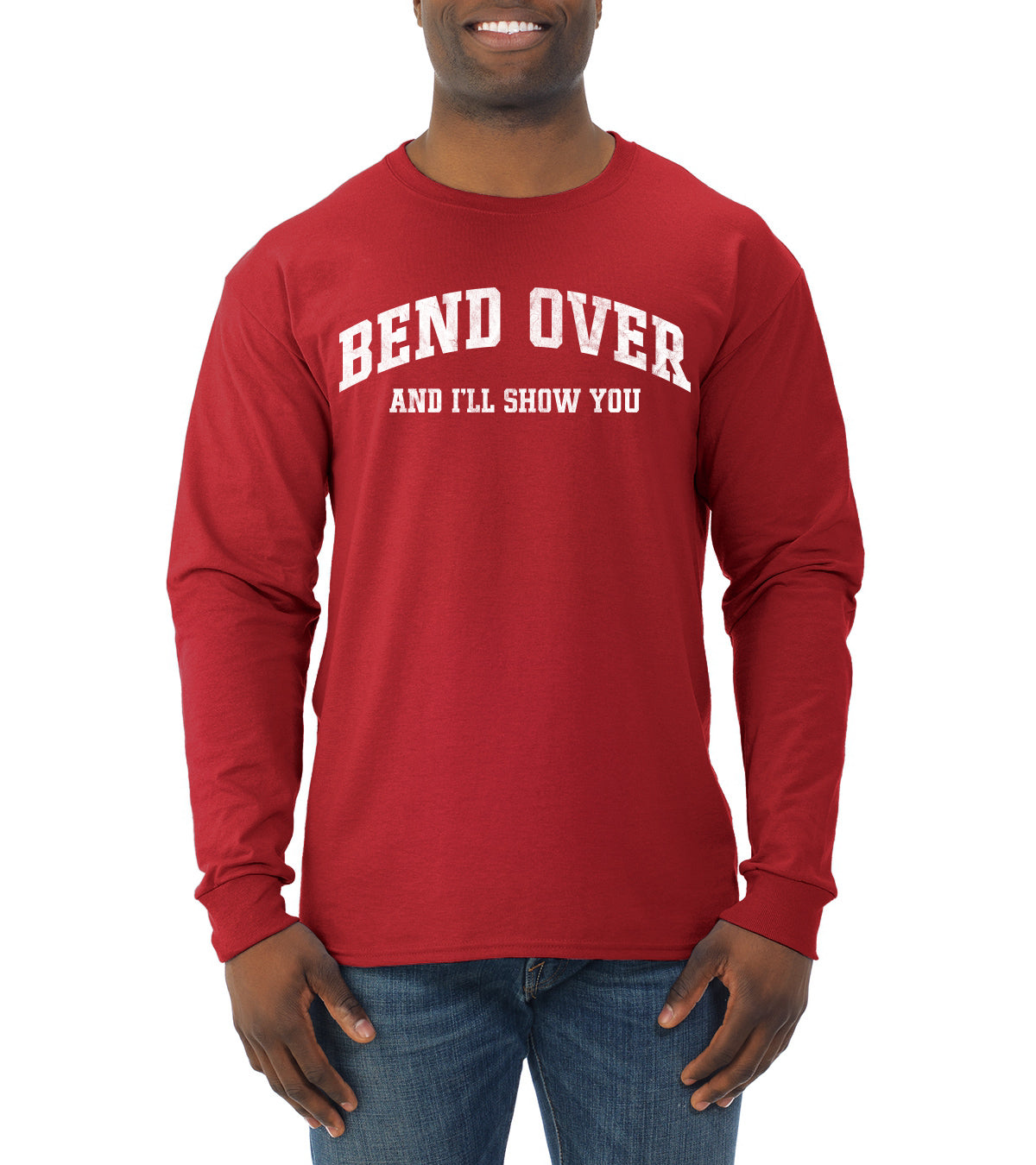 Vintage Movie Quote Bend Over And I'll Show You, Christmas Gifts, Funny Xmas Gift Idea, Ugly Christmas Sweater Mens Long Sleeve Shirt