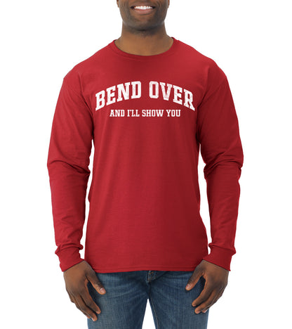 Vintage Movie Quote Bend Over And I'll Show You, Christmas Gifts, Funny Xmas Gift Idea, Ugly Christmas Sweater Mens Long Sleeve Shirt