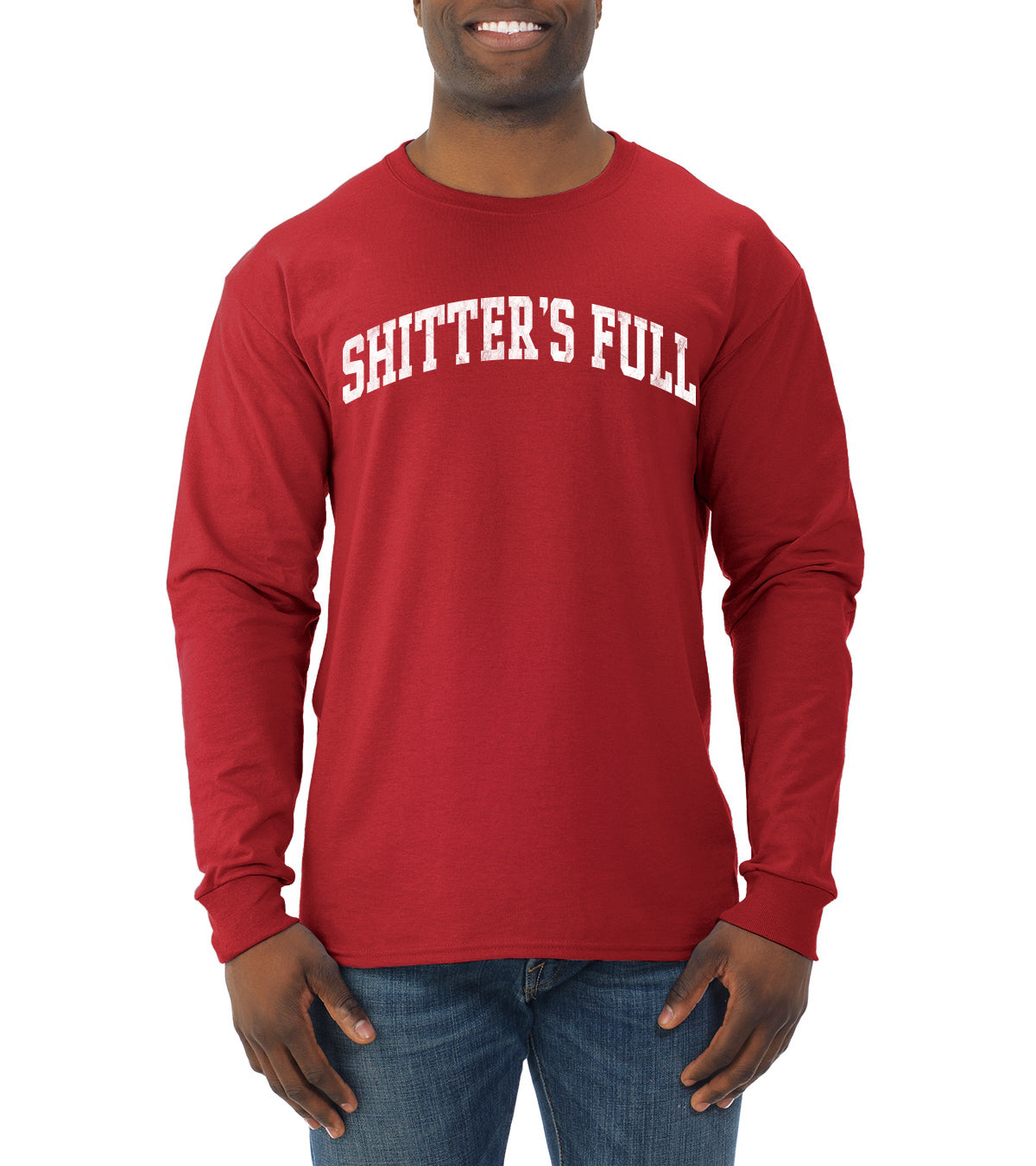 Vintage Movie Quote Shitter's Full, Christmas Gifts, Funny Xmas Gift Idea, Ugly Christmas Sweater Mens Long Sleeve Shirt