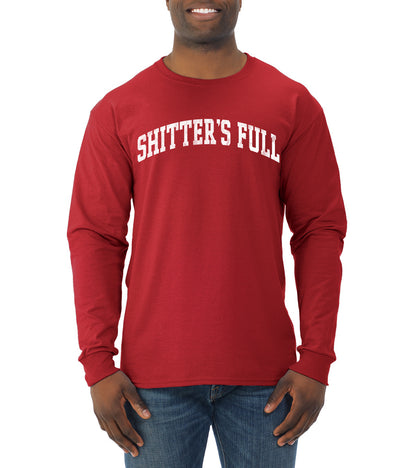 Vintage Movie Quote Shitter's Full, Christmas Gifts, Funny Xmas Gift Idea, Ugly Christmas Sweater Mens Long Sleeve Shirt