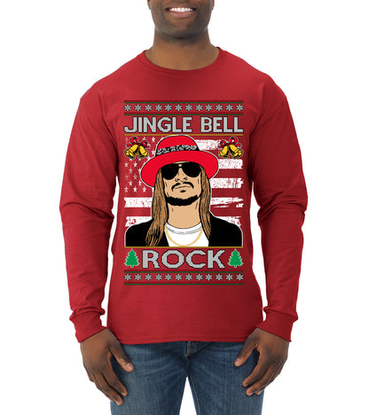 Kid RapperJingle Bell Rock  Country Music, Christmas Gifts, Funny Xmas Gift Idea Ugly Christmas Sweater Mens Long Sleeve Shirt