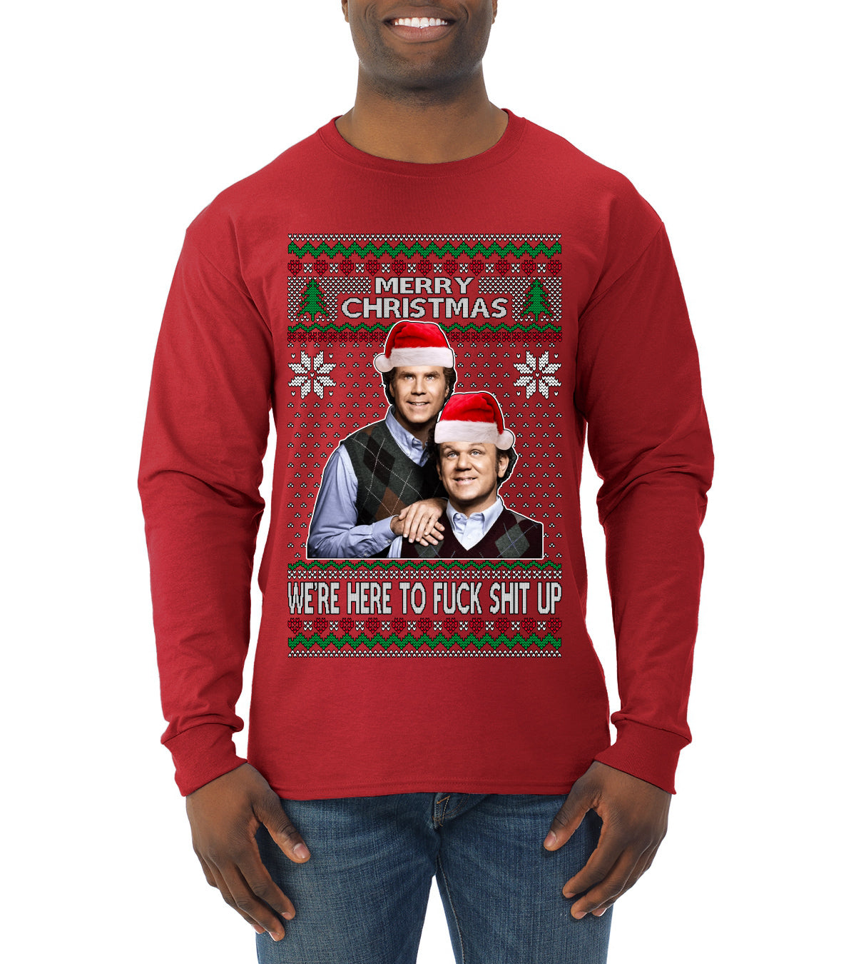 New Step Brothers Funny Movie Funny Movie, Christmas Gifts, Funny Xmas Gift Idea, Ugly Christmas Sweater Mens Long Sleeve Shirt