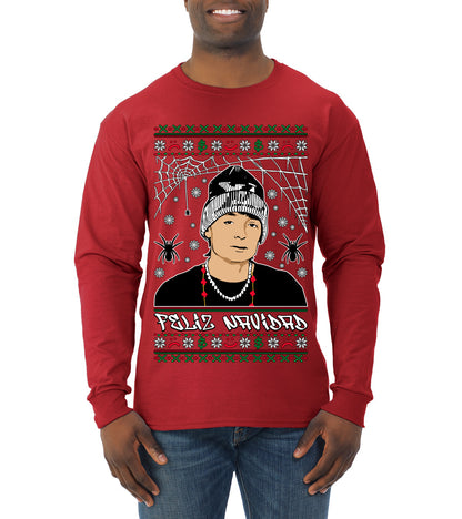 Peso Feliz Navidad Pluma, Feliz Navidad,  Christmas Gifts, Funny Xmas Gift Idea, Ugly Christmas Sweater Mens Long Sleeve Shirt