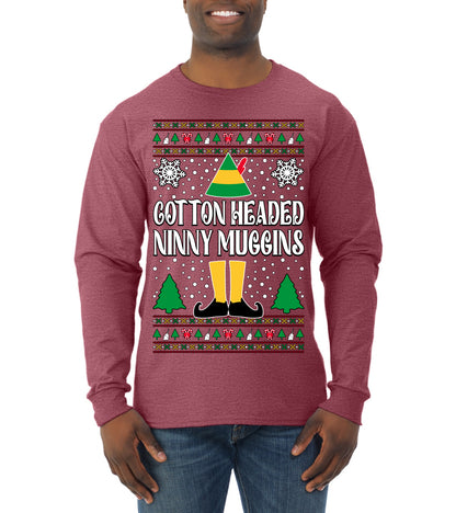 Cotton Headed Muggins Christmas Movie Quote, Christmas Gifts, Funny Xmas Gift Idea, Ugly Christmas Sweater Mens Long Sleeve Shirt