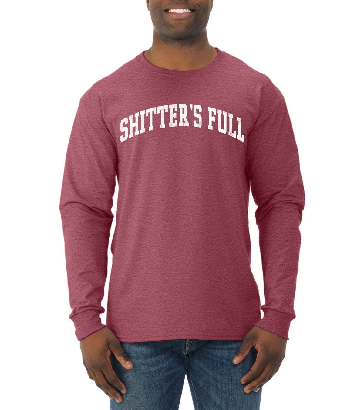Vintage Movie Quote Shitter's Full, Christmas Gifts, Funny Xmas Gift Idea, Ugly Christmas Sweater Mens Long Sleeve Shirt