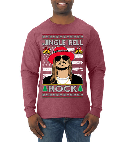 Kid RapperJingle Bell Rock  Country Music, Christmas Gifts, Funny Xmas Gift Idea Ugly Christmas Sweater Mens Long Sleeve Shirt