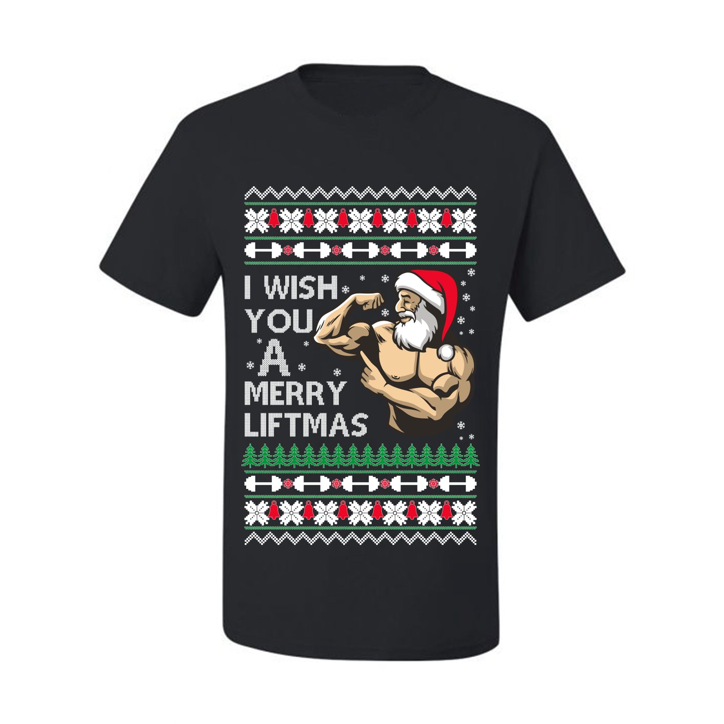 Ugly Xmas Tshirt  Graphic, Santa Fitness Workout, Merry Liftmas, Gym Swole Gift Ugly Christmas Tshirt Men's Graphic T-Shirt Ugly Christmas  Men's T-Shirt