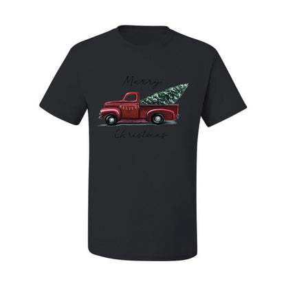 Men's Graphic Shirt, Red Pick Up Truck, Merry Christmas Ugly Christmas Tshirt Men's Graphic T-Shirt Ugly Christmas  Men's T-Shirt