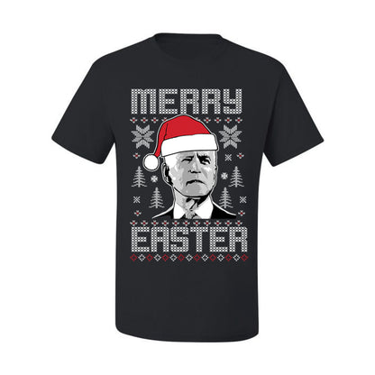 Funny  Ugly Xmas Holiday Tshirt  Merry Easter Biden Santa Hat Ugly Christmas Tshirt Men's Graphic T-Shirt Ugly Christmas  Men's T-Shirt