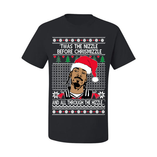 Twas The Nizzle Before Chrismizzle And All Through The Wizzle White, Christmas Gifts, Funny Xmas Gift Idea, Ugly Christmas Sweater Men's T-Shirt