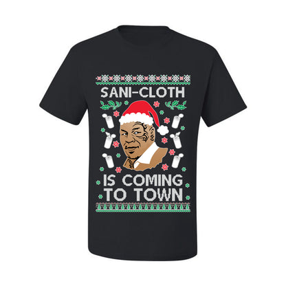 Ugly Xmas Tshirt  Graphic , Mike Tyson, Sani Cloth is Coming to Town, Wild Bobby Ugly Christmas Tshirt Men's Graphic T-Shirt Ugly Christmas  Men's T-Shirt