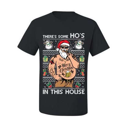 "There's Some Ho's In This House"  Graphic  Ugly Holiday Xmas Tshirt , Wild Bobby Ugly Christmas Tshirt Men's Graphic T-Shirt Ugly Christmas  Men's T-Shirt