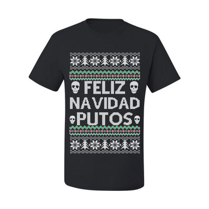 Men's Ugly Xmas  Shirt Feliz Navidad Putos Ugly Christmas Tshirt Men's Graphic T-Shirt Ugly Christmas  Men's T-Shirt