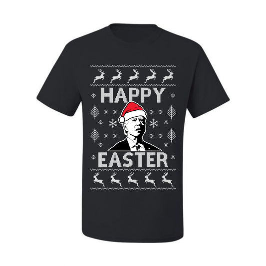 Ugly Xmas Tshirt , Biden Happy Easter Ugly Christmas Tshirt Men's Graphic T-Shirt Ugly Christmas  Men's T-Shirt
