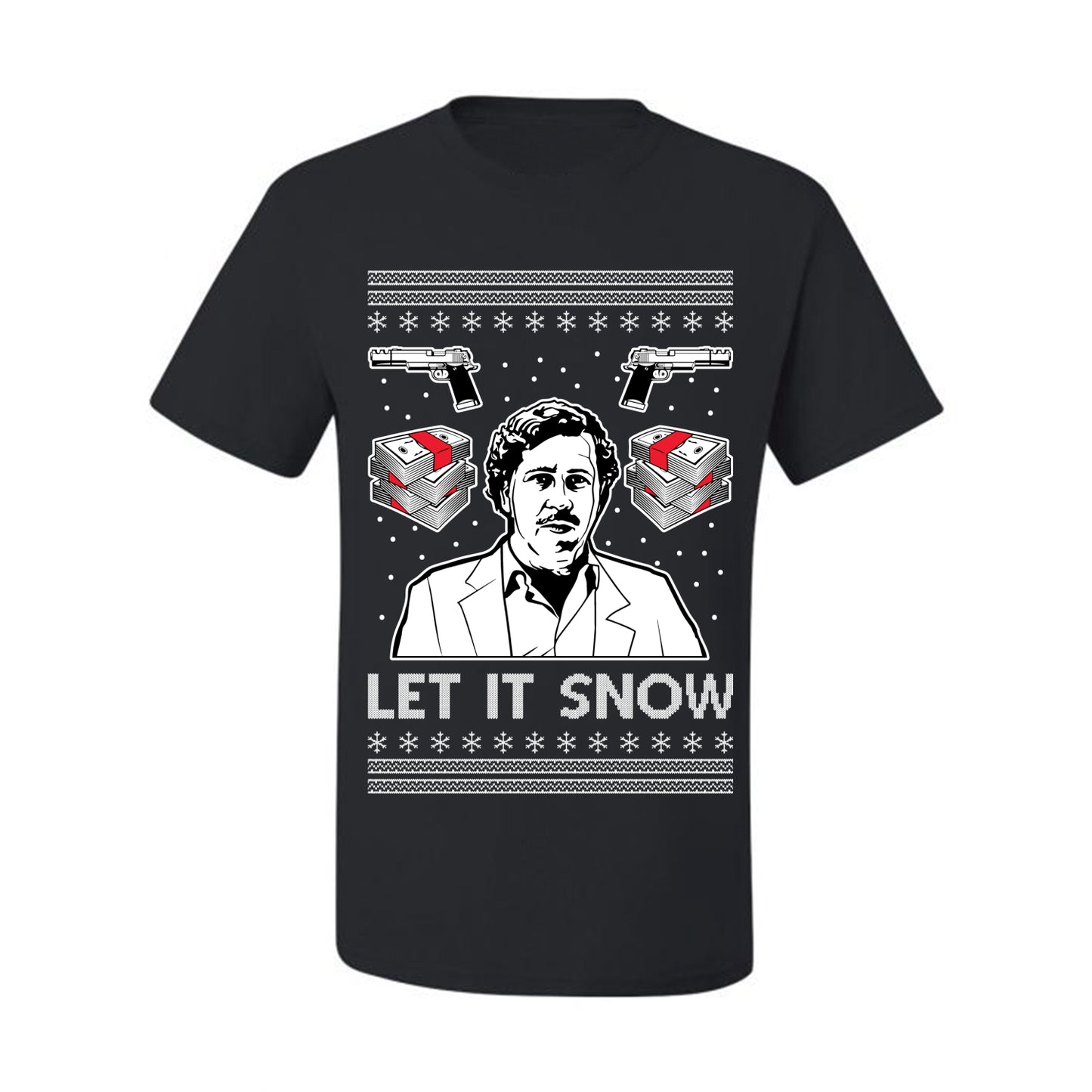 Ugly Christmas Tshirt , Escobar Let It Snow Ugly Christmas Tshirt Men's Graphic T-Shirt Ugly Christmas  Men's T-Shirt