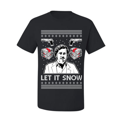 Ugly Christmas Tshirt , Escobar Let It Snow Ugly Christmas Tshirt Men's Graphic T-Shirt Ugly Christmas  Men's T-Shirt
