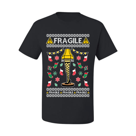 Graphic Ugly  Christmas T-shirt  Fragile Leg Lamp Movie Ugly Christmas T-shirt  Ugly Christmas  Men's T-Shirt
