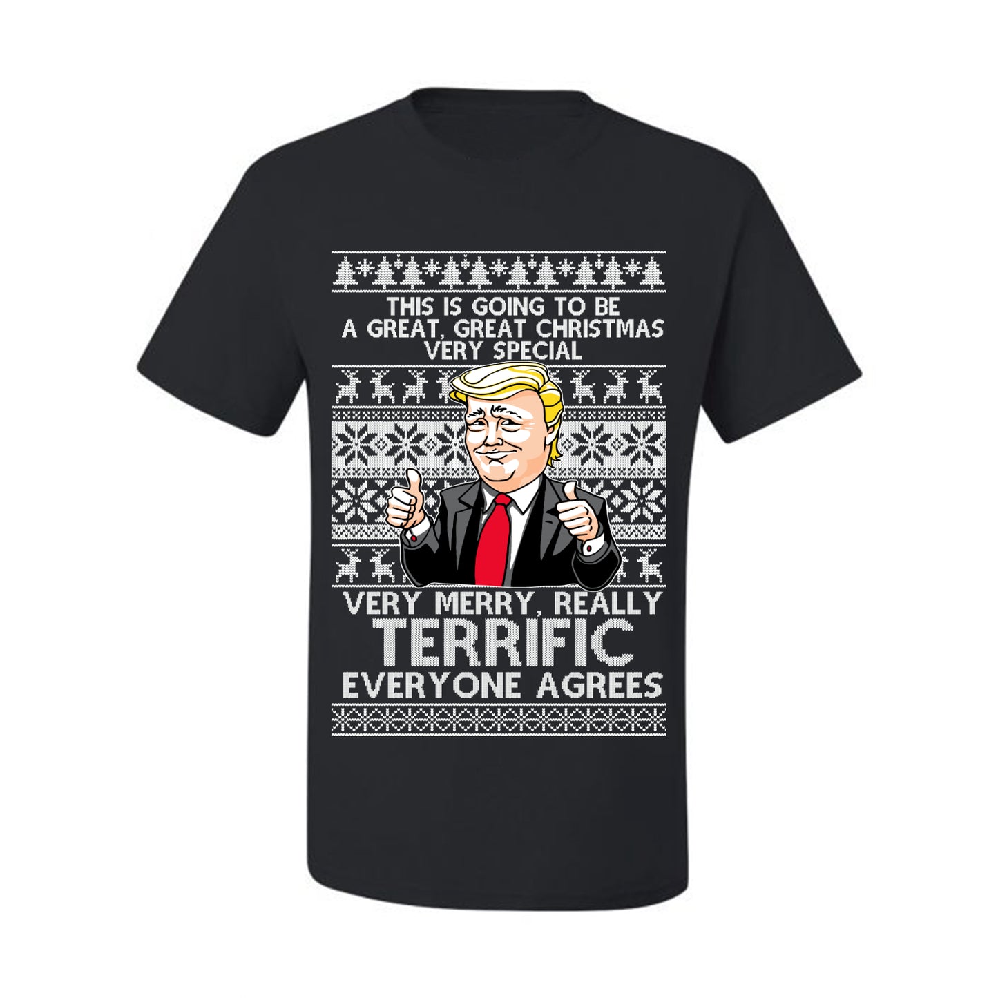 Funny Donald Trump Ugly Xmas Holiday T-shirt  Great Terrific Merry Christmas Ugly Christmas T-shirt  Ugly Christmas  Men's T-Shirt