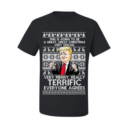 Funny Donald Trump Ugly Xmas Holiday T-shirt  Great Terrific Merry Christmas Ugly Christmas T-shirt  Ugly Christmas  Men's T-Shirt