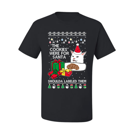 Cat Meme The Cookies Were For Santa Cute Xmas Meme, Christmas Gifts, Funny Xmas Gift Idea, Ugly Christmas Sweater Men's T-Shirt