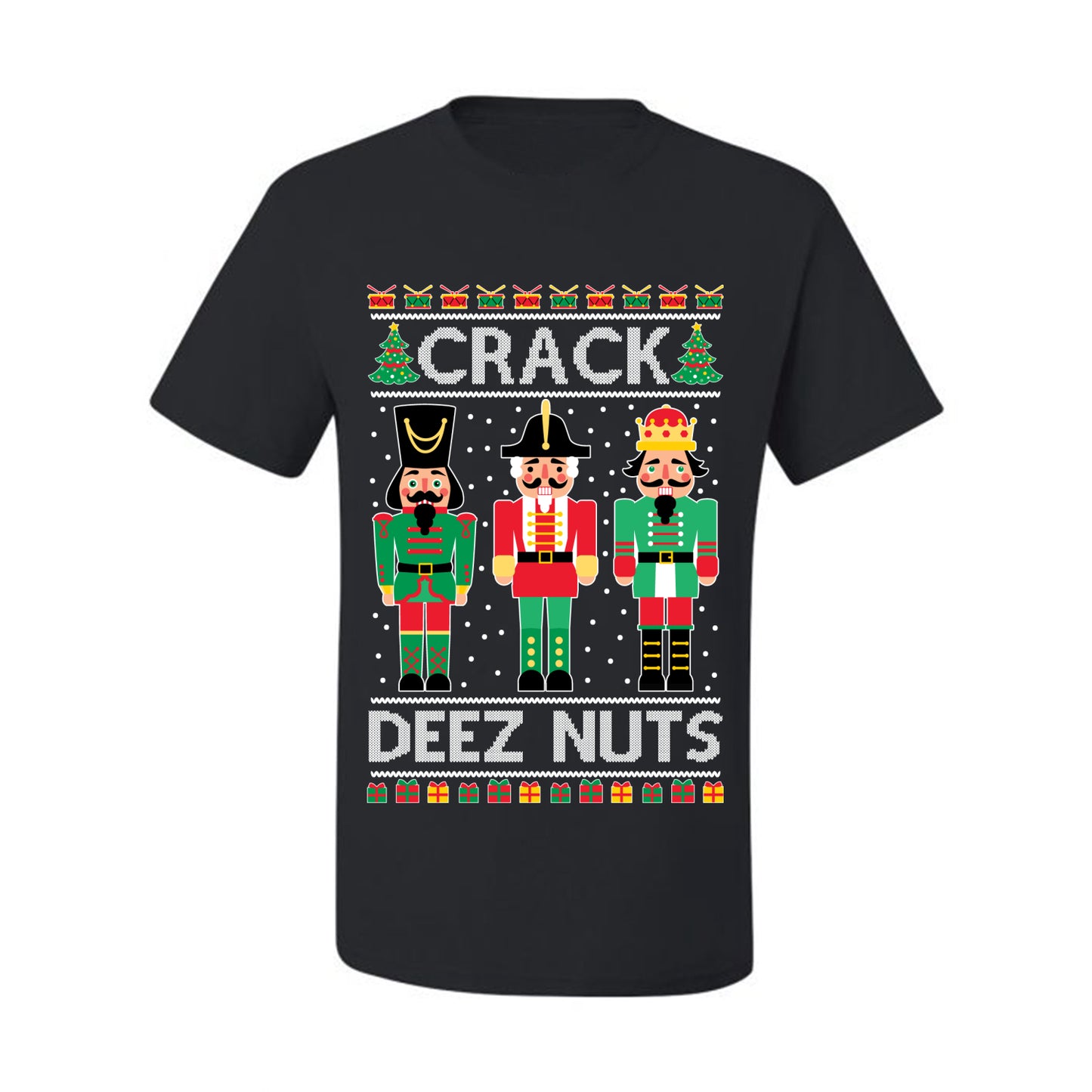 Ugly Holiday Meme T-shirt "Crack Deez Nuts" Ugly Christmas T-shirt  Ugly Christmas  Men's T-Shirt
