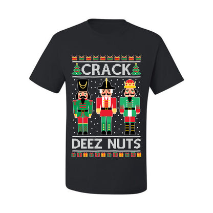 Ugly Holiday Meme T-shirt "Crack Deez Nuts" Ugly Christmas T-shirt  Ugly Christmas  Men's T-Shirt