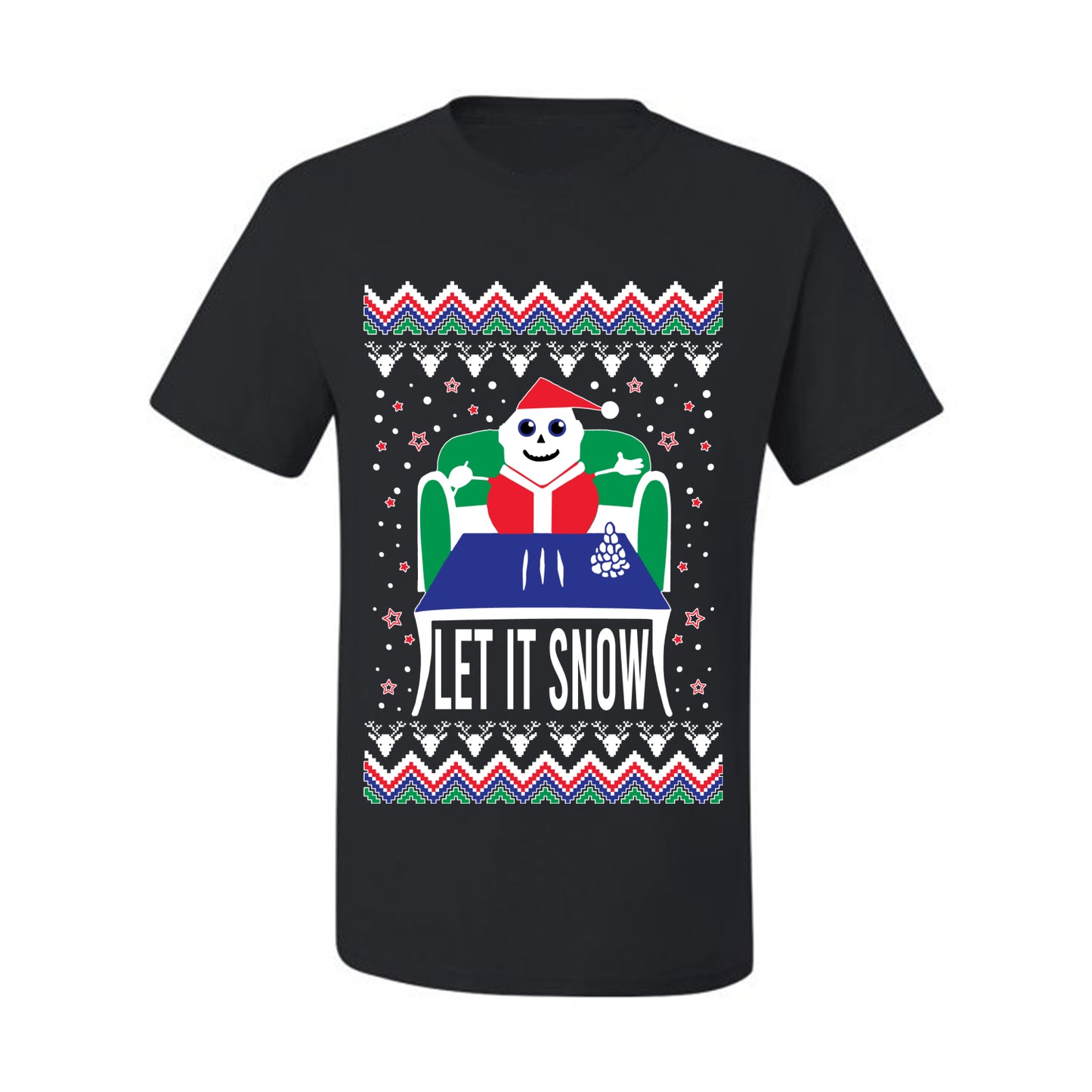 Ugly Merry Xmas Tshirt  Let It Snow Cocaine Santa  Ugly Christmas Tshirt Men's Graphic T-Shirt Ugly Christmas  Men's T-Shirt