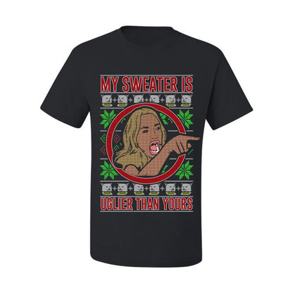 My Sweater Is Uglier Than Yours Funny Women Yelling At Cat Meme, Christmas Gifts, Funny Xmas Gift Idea, Ugly Christmas Sweater Men's T-Shirt
