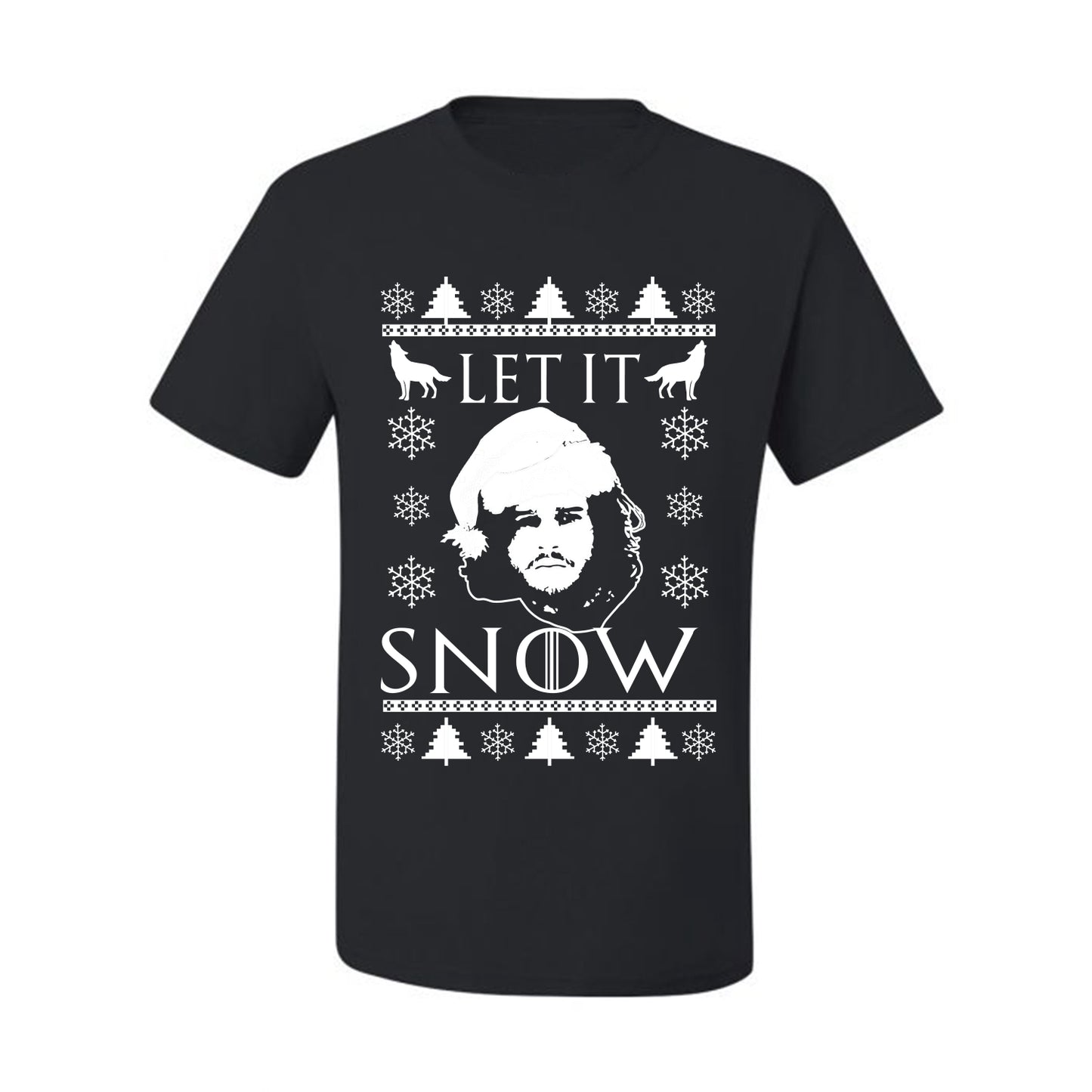 Graphic GoT Ugly Christmas  T-shirt Let It Snow Jon Snow Stark Ugly Christmas T-shirt  Ugly Christmas  Men's T-Shirt