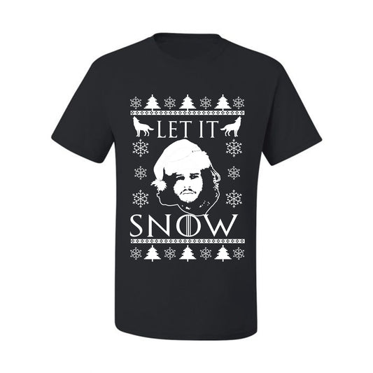 Graphic GoT Ugly Christmas  T-shirt Let It Snow Jon Snow Stark Ugly Christmas T-shirt  Ugly Christmas  Men's T-Shirt