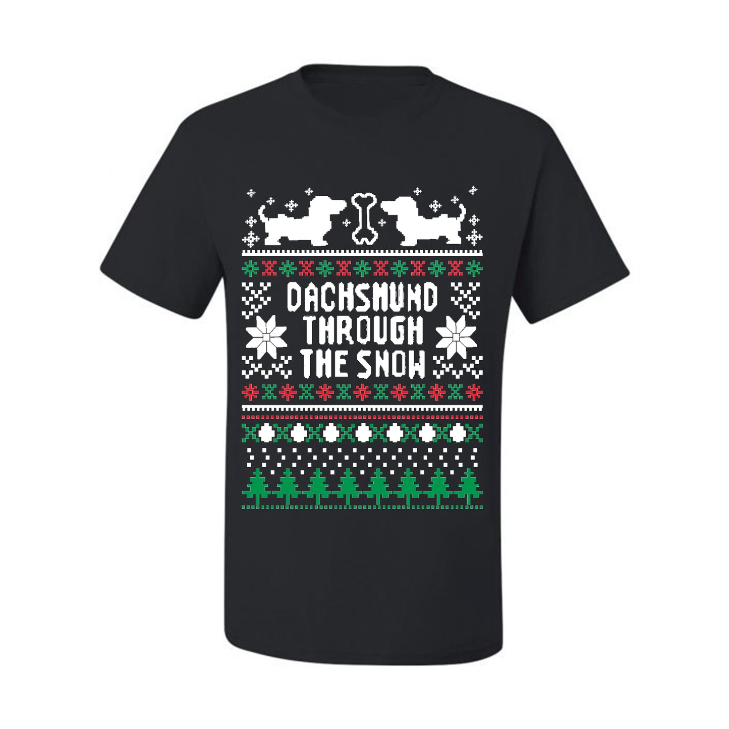 Graphic Daschund Through The Snow Christmas Wild Bobby Ugly Christmas Butcher Apron BBQ Grilling, Kitchen Cooking Ugly Christmas T-shirt  Ugly Christmas  Men's T-Shirt